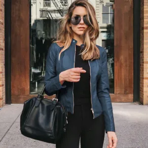 Leather Jacket | Blue | Stylish and Timeless