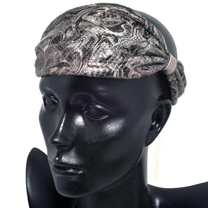 Leather Taupe Turban Headband