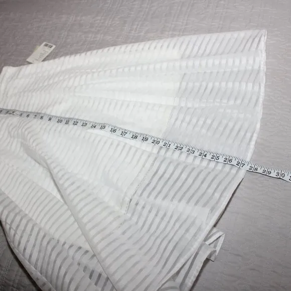 Leifsdottir Anthropologie Womens Shadow Striped Midi Skirt White Size 4 FairyNWT