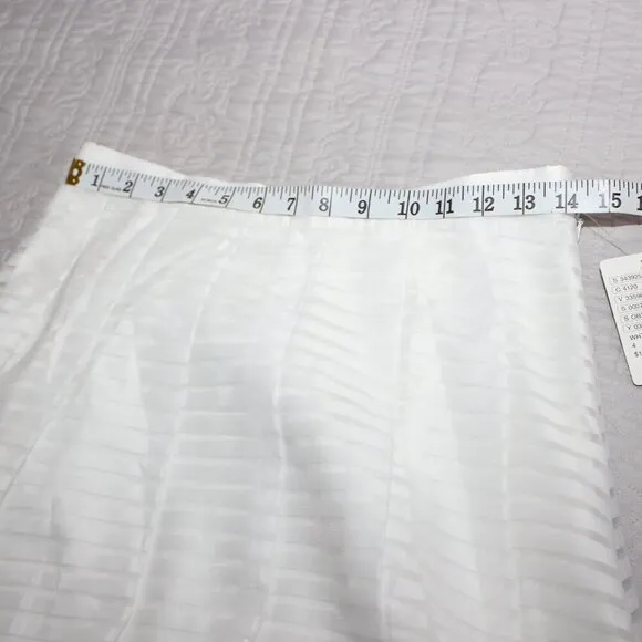 Leifsdottir Anthropologie Womens Shadow Striped Midi Skirt White Size 4 FairyNWT