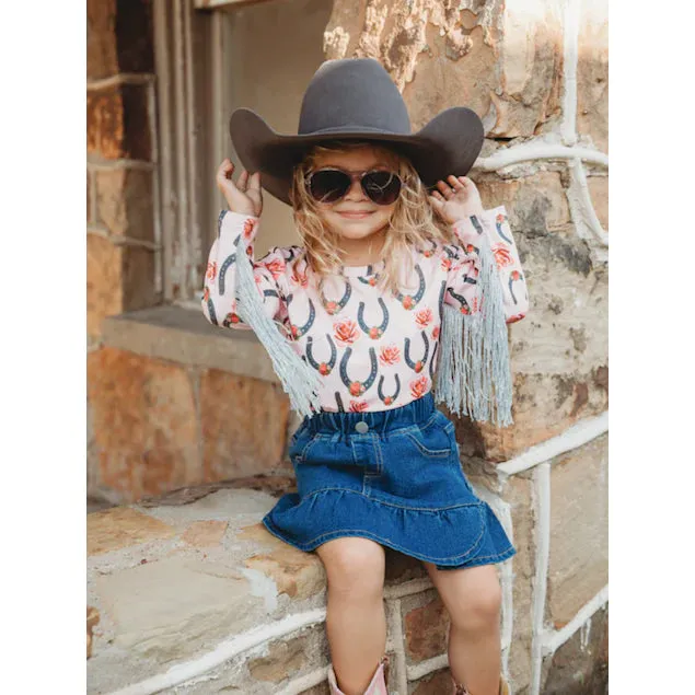 Little Girl's Ruffled Denim Skirt