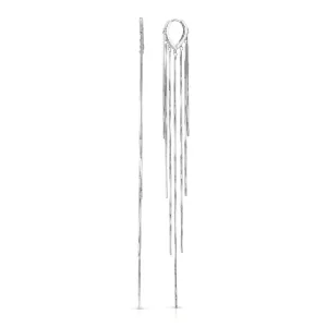 LONG FRINGE POINTED HUGGIES, SILVER