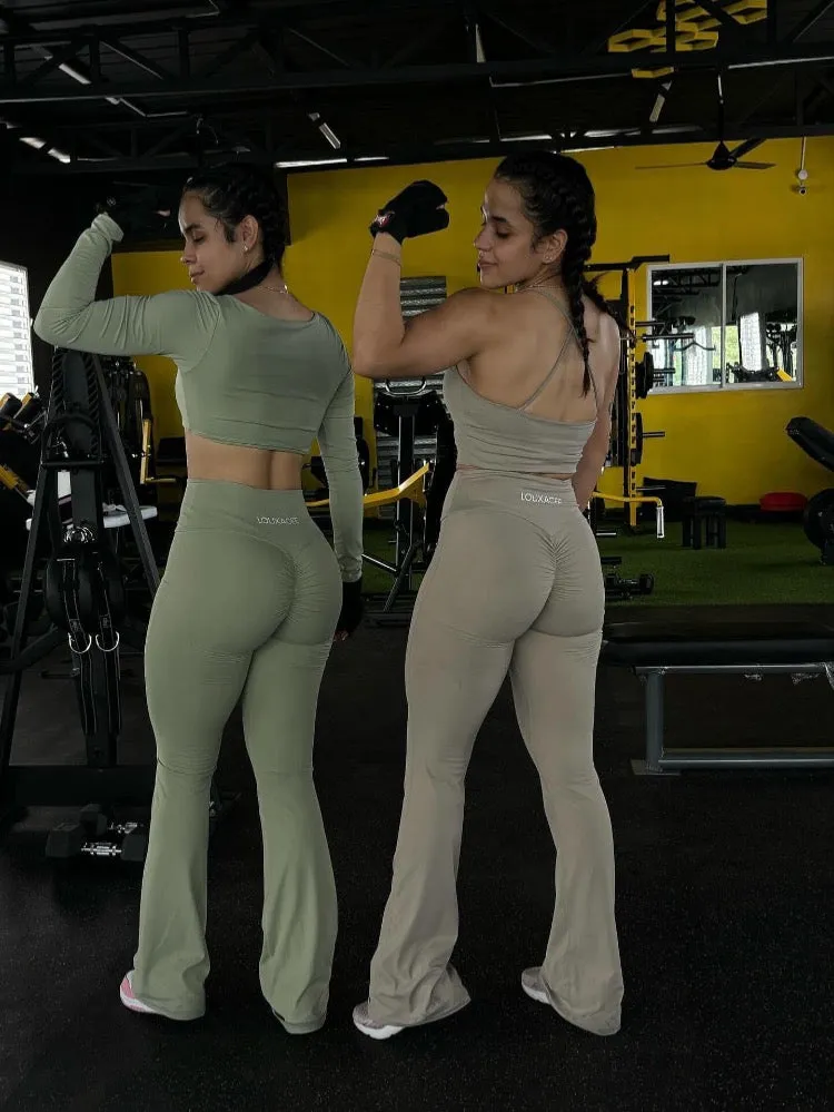 Louxacee Active Ruched Flare Set