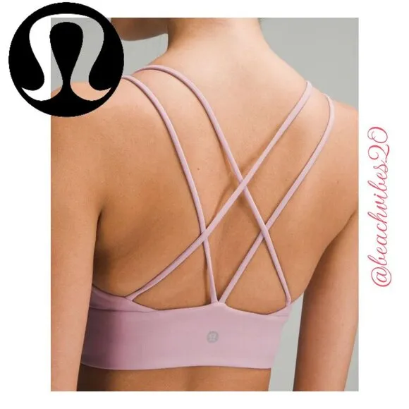 LULULEMON ATHLETICA Nulu Strappy V-Neck Yoga Bra A/B 8 Rose Blush NWT LL-148