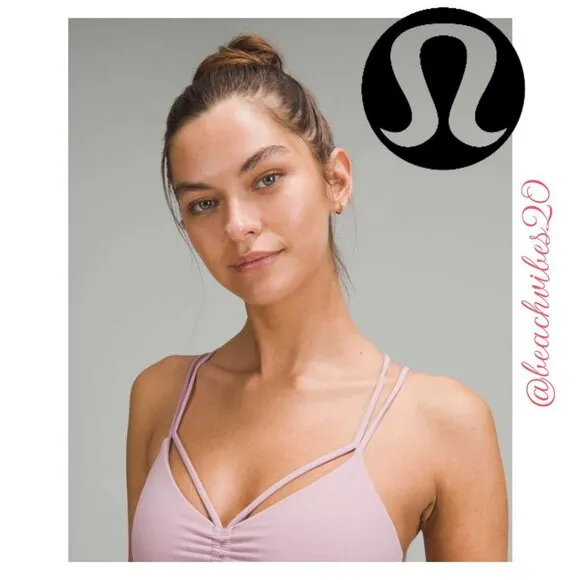 LULULEMON ATHLETICA Nulu Strappy V-Neck Yoga Bra A/B 8 Rose Blush NWT LL-148