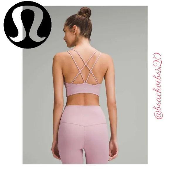 LULULEMON ATHLETICA Nulu Strappy V-Neck Yoga Bra A/B 8 Rose Blush NWT LL-148