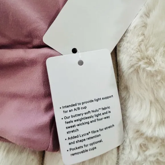 LULULEMON ATHLETICA Nulu Strappy V-Neck Yoga Bra A/B 8 Rose Blush NWT LL-148