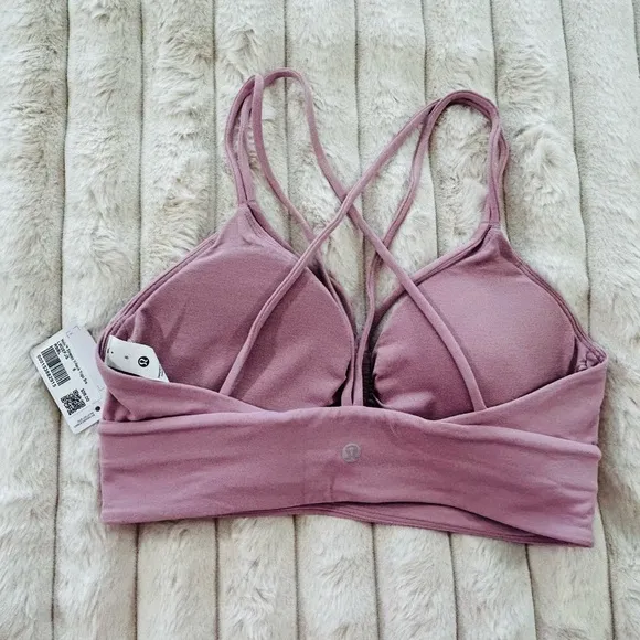 LULULEMON ATHLETICA Nulu Strappy V-Neck Yoga Bra A/B 8 Rose Blush NWT LL-148