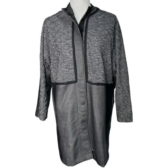 LULULEMON Womens Cocoon Car Coat Black Gray Hoodless Mid Weight Size Medium