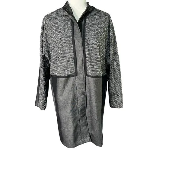 LULULEMON Womens Cocoon Car Coat Black Gray Hoodless Mid Weight Size Medium