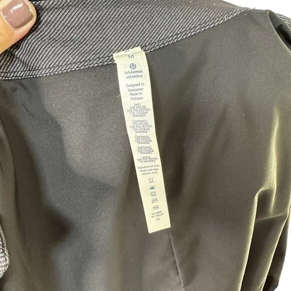 LULULEMON Womens Cocoon Car Coat Black Gray Hoodless Mid Weight Size Medium