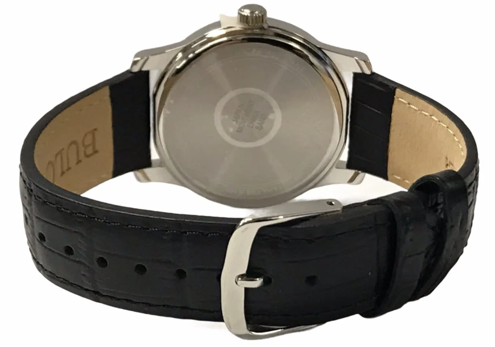 Men's Bulova Stainless Steel Freemason Knights Templar Watch with Black Leather Strap