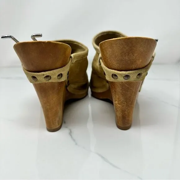 Michael Kors Nubuck Wedge Mules- Size 8