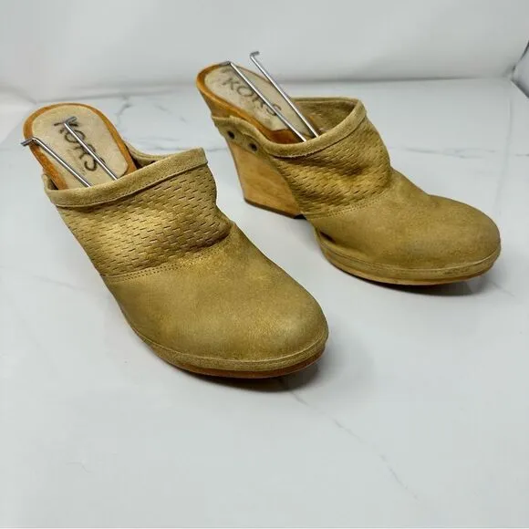 Michael Kors Nubuck Wedge Mules- Size 8