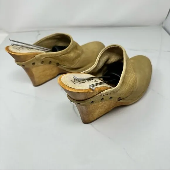Michael Kors Nubuck Wedge Mules- Size 8