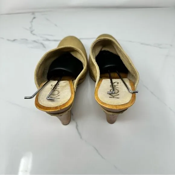 Michael Kors Nubuck Wedge Mules- Size 8