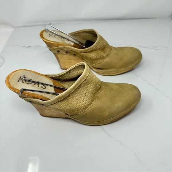 Michael Kors Nubuck Wedge Mules- Size 8