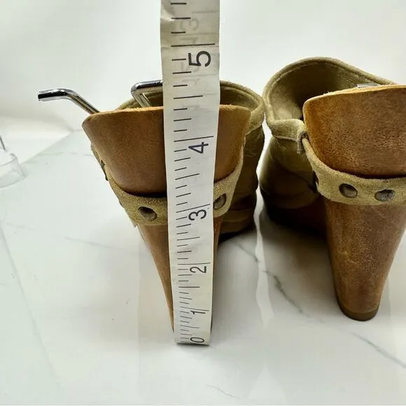 Michael Kors Nubuck Wedge Mules- Size 8