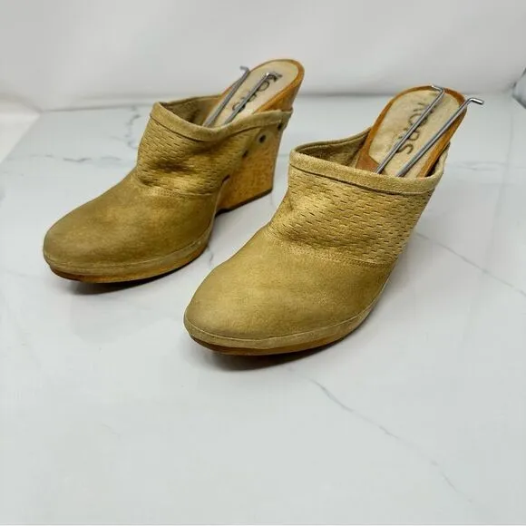 Michael Kors Nubuck Wedge Mules- Size 8