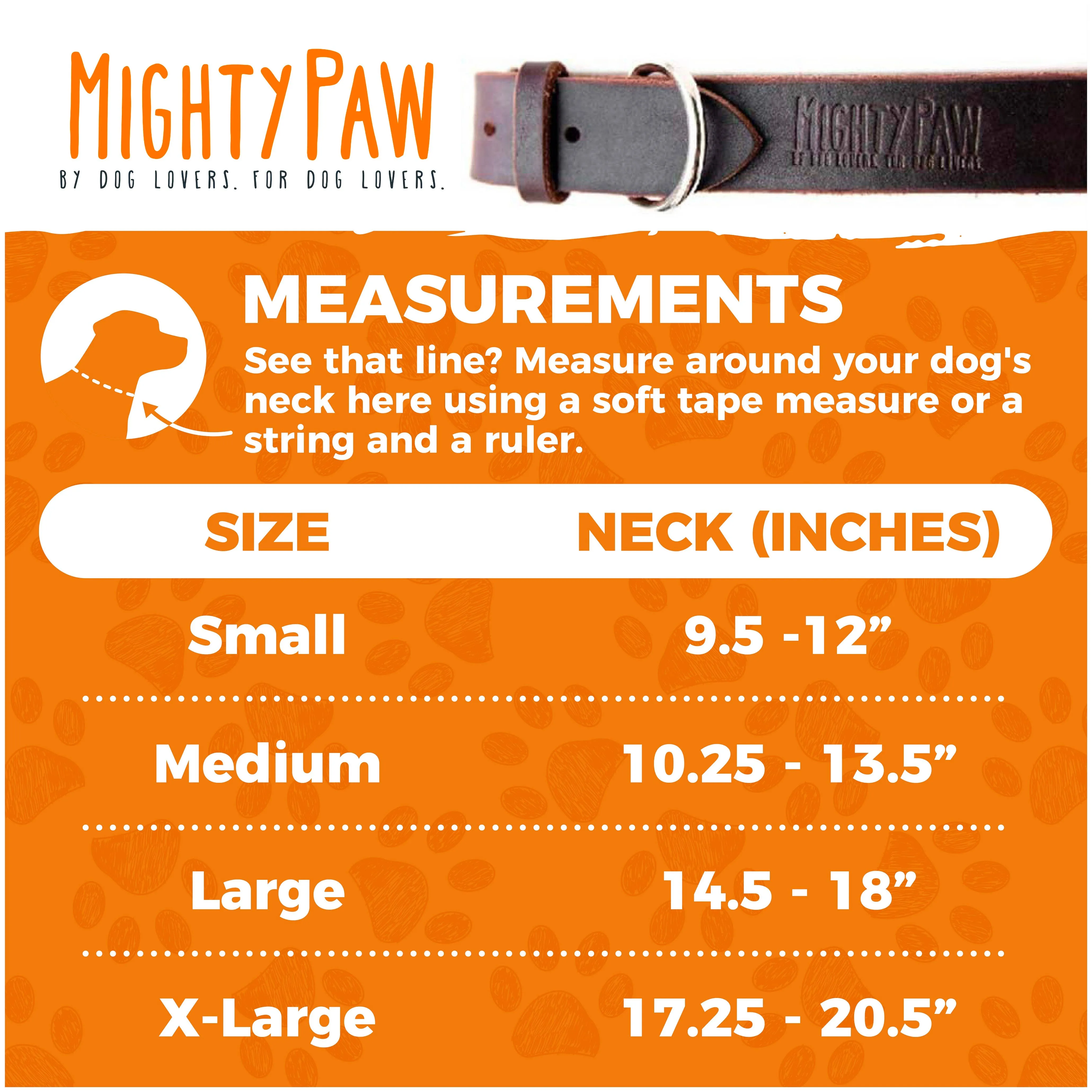 Mighty Paw - Leather Dog Collar - Distressed