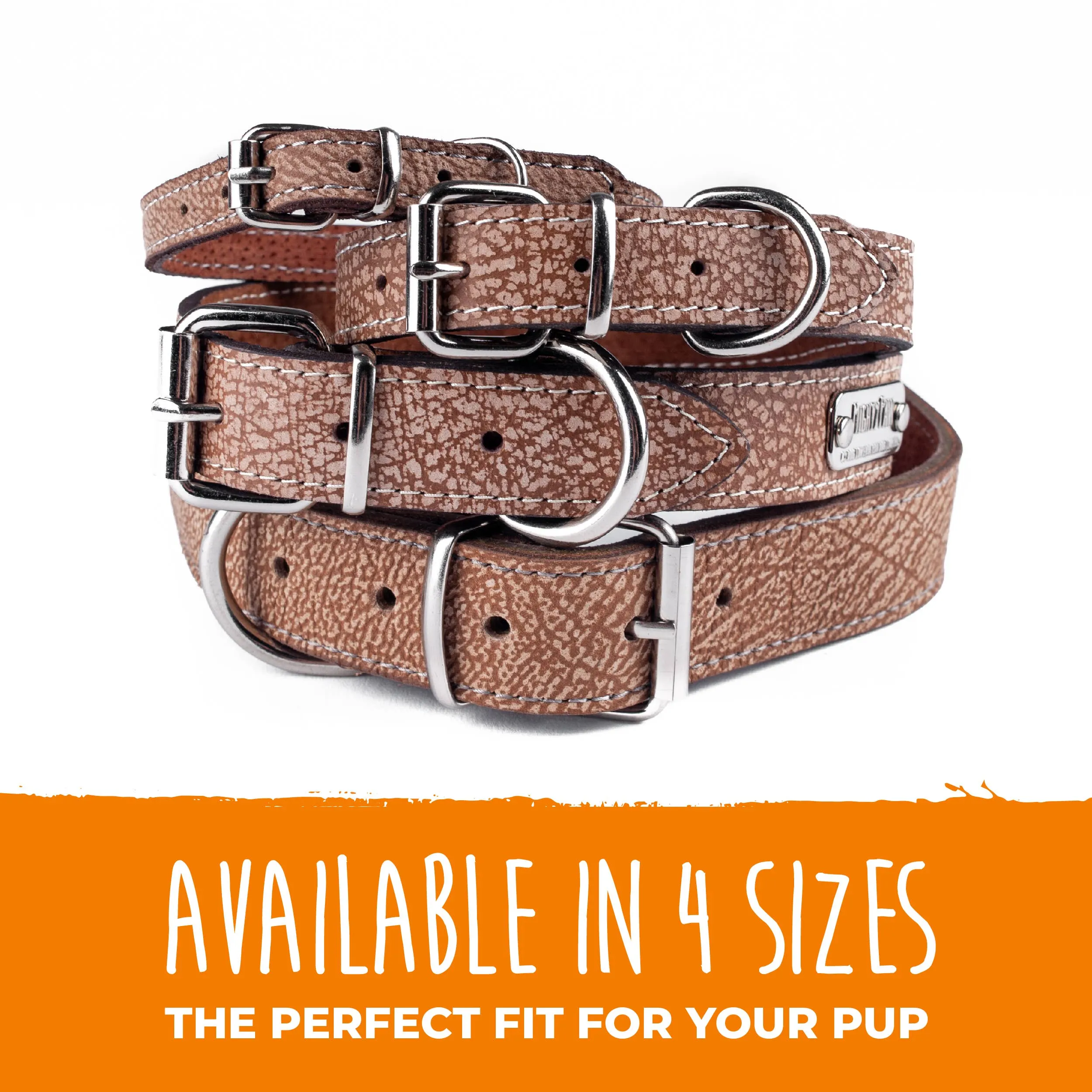 Mighty Paw - Leather Dog Collar - Distressed
