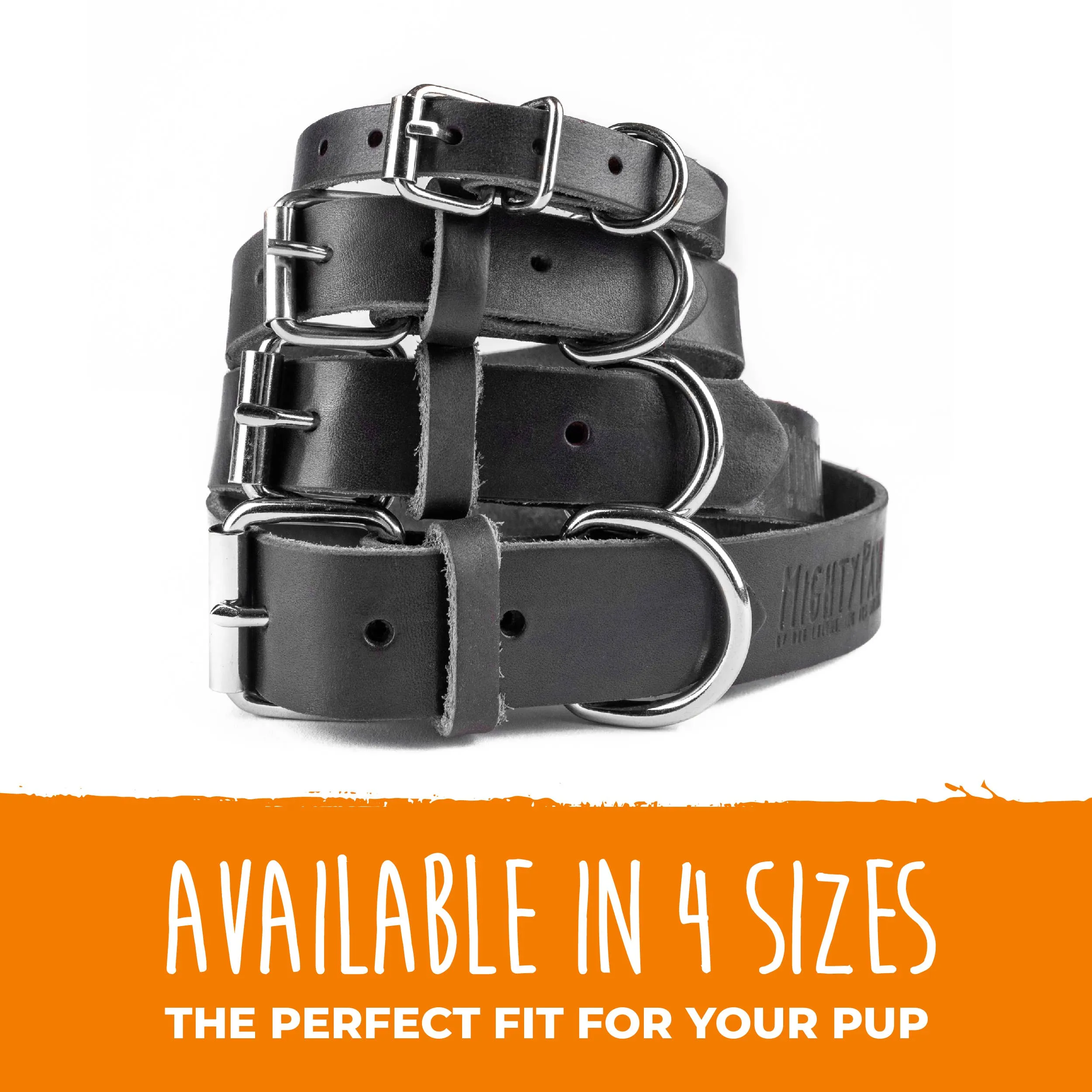 Mighty Paw - Leather Dog Collar - Distressed