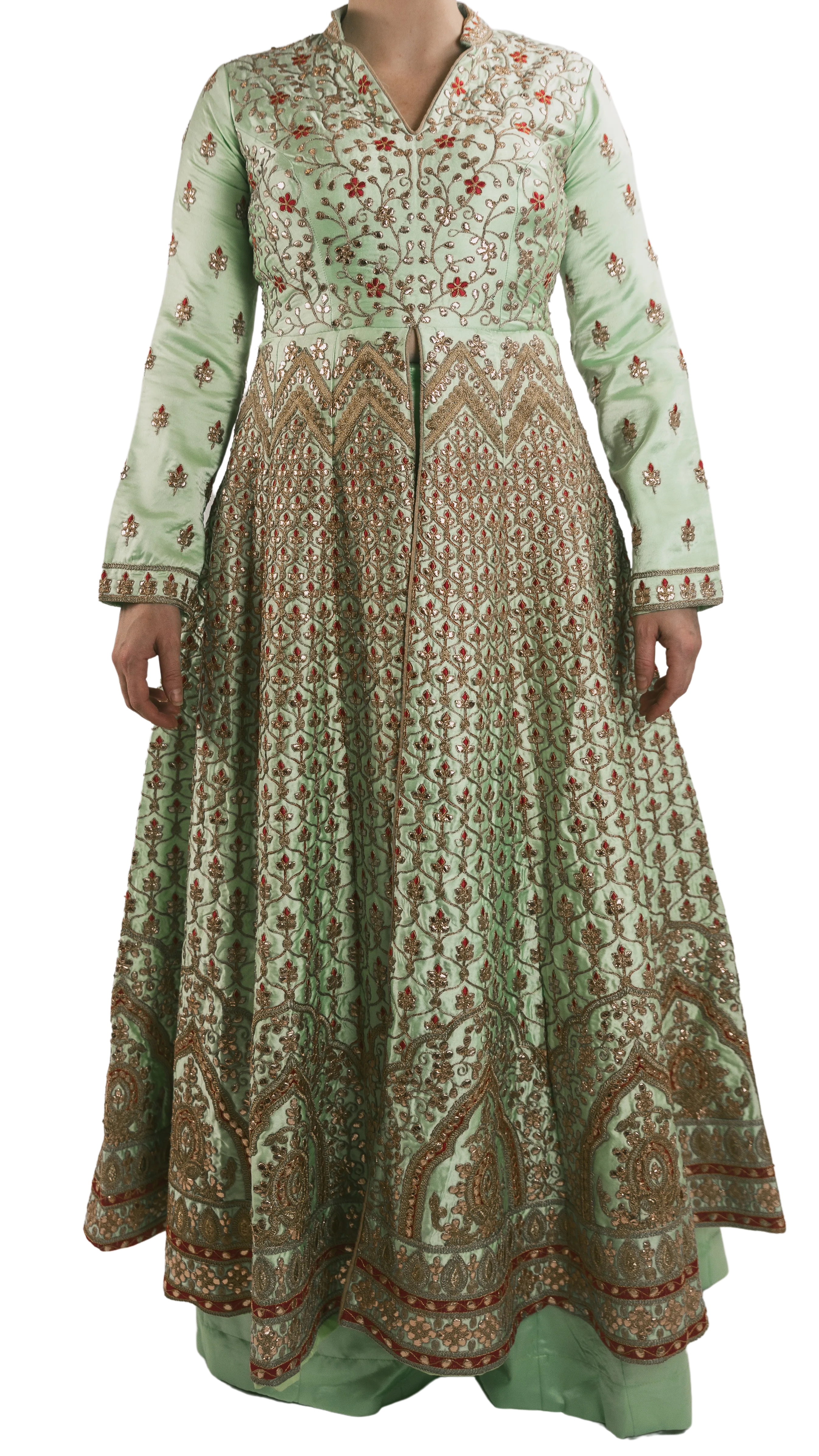 Mint Embroidered Anarkali