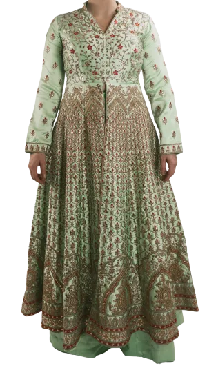 Mint Embroidered Anarkali