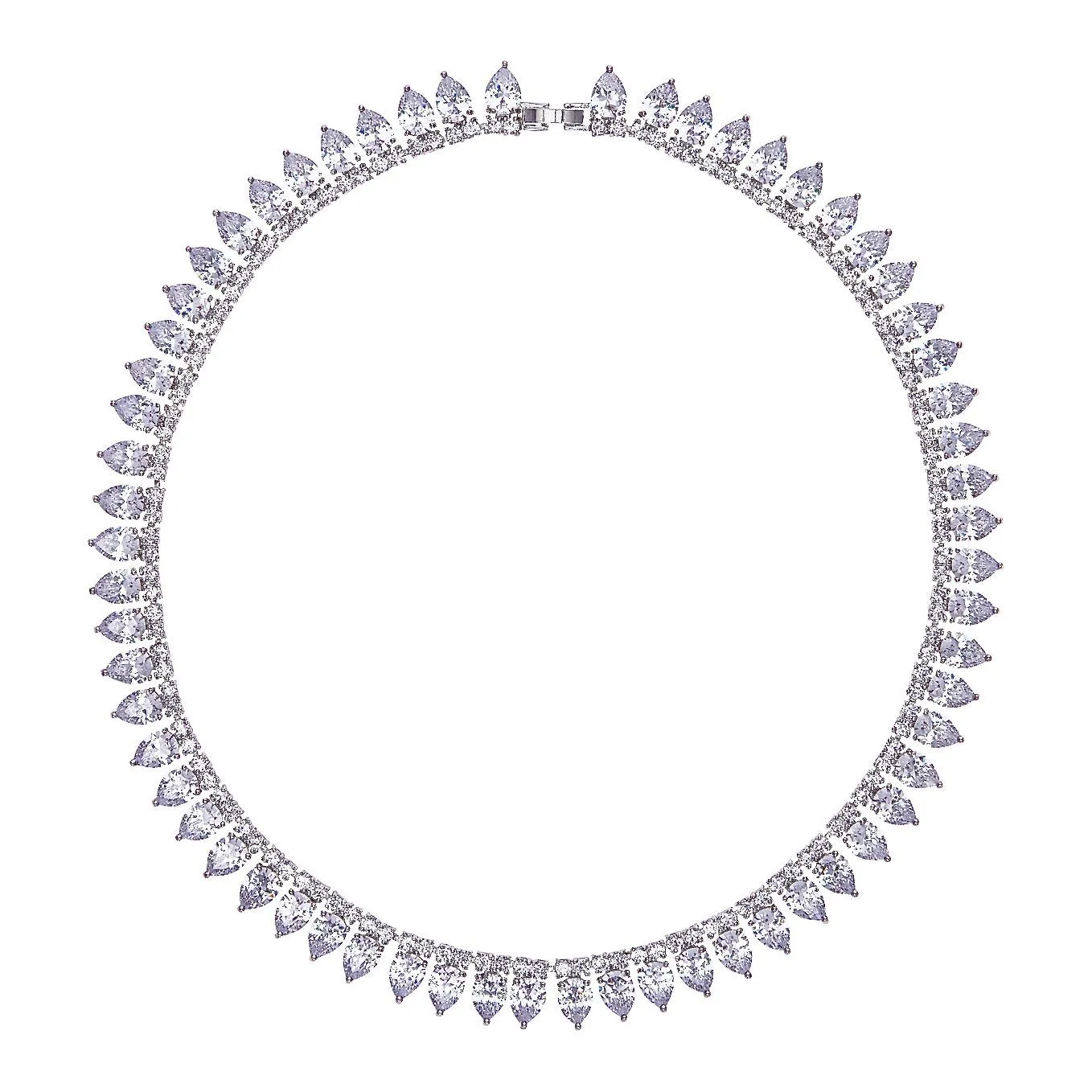 MONARCH POINTED COLLAR NECKLACE - RHODIUM