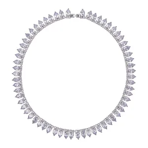 MONARCH POINTED COLLAR NECKLACE - RHODIUM