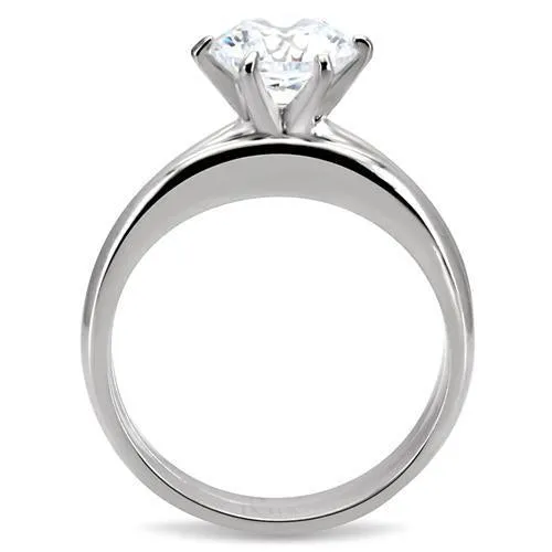 MT790 - Solitaire Beauty Stainless Steel Wedding Set Newest Style April Birthstone