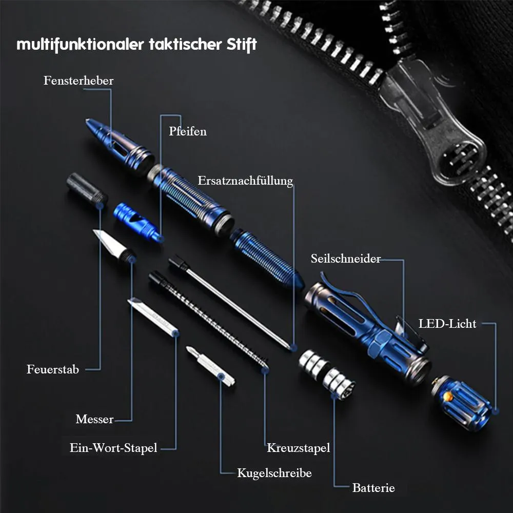 Multifunktionalem Überlebenswerkzeug, mit LED-Licht, Notfall und Campingausrüstung