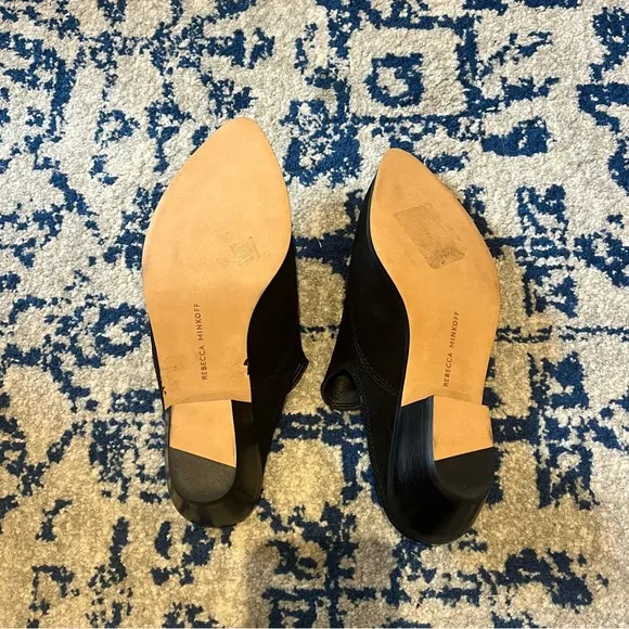 New Rebecca Minkoff Black Suede Mules