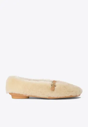 Noella Fur Shearling Ballet Flats