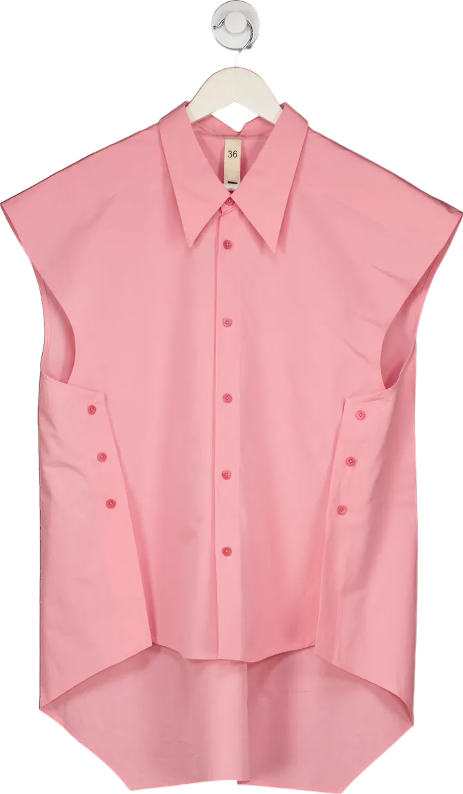 Petar Petrov Pink Sleeveless Button-Down Shirt UK 8