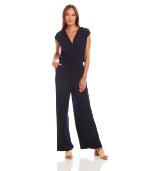 Petite Size Sleeveless Travel Jersey Jumpsuit