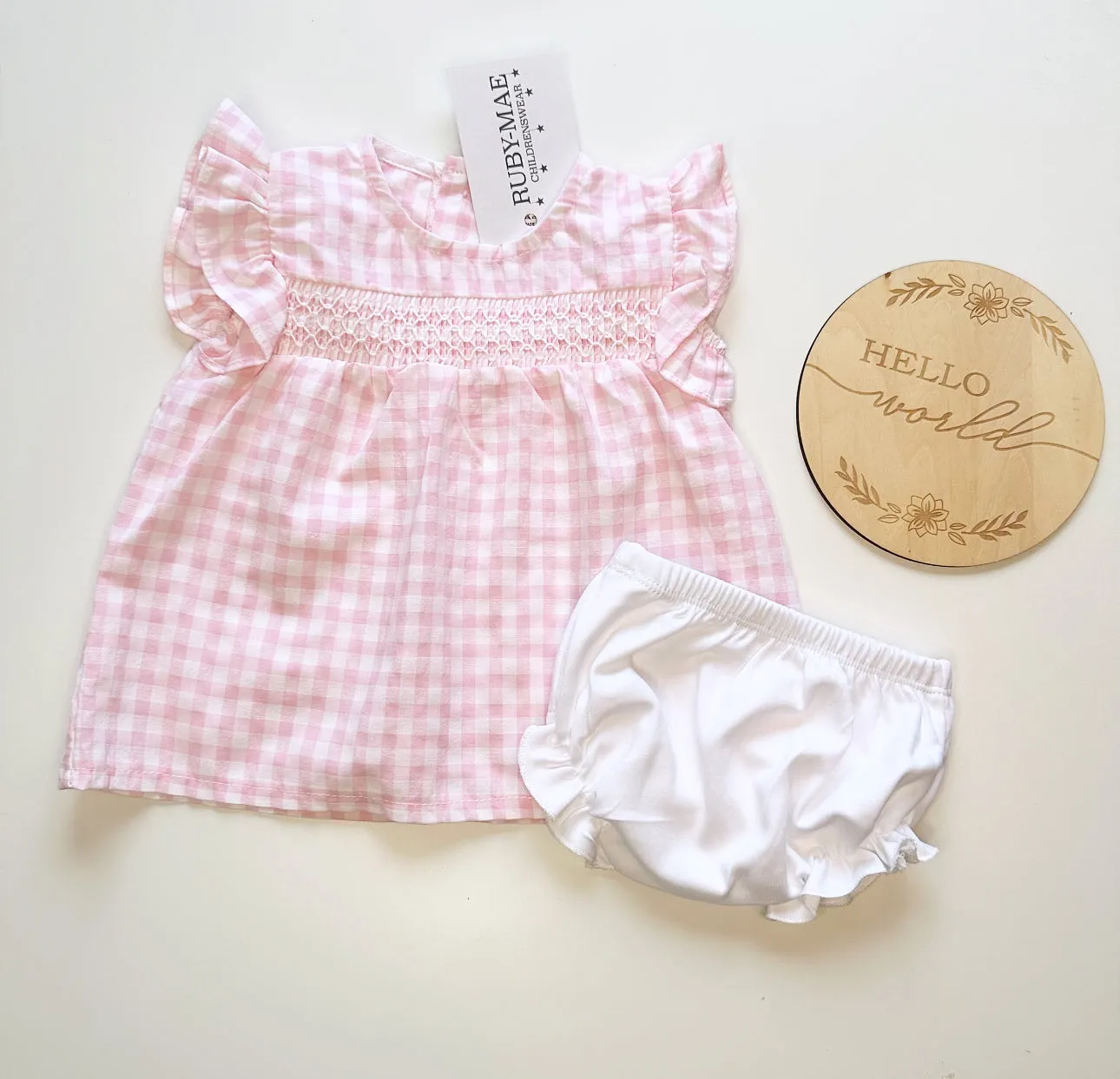 Pink Gingham Dress With Matching White Knickers - Zara
