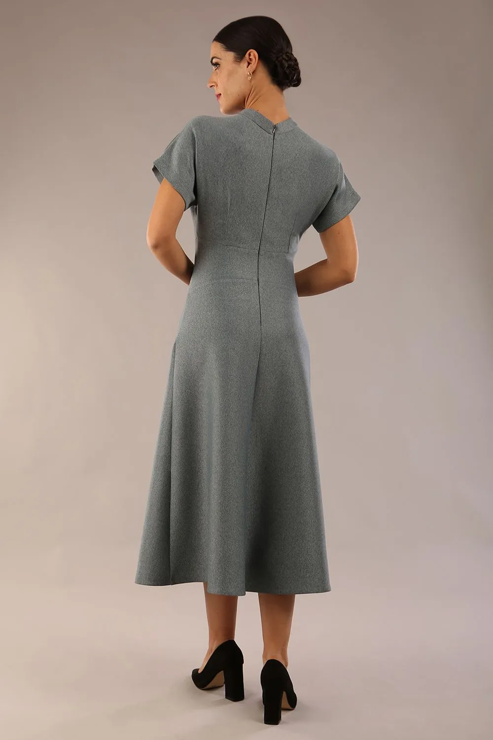 (PRE-ORDER) Kira Short-Sleeved Bond A-Line Midi Dress