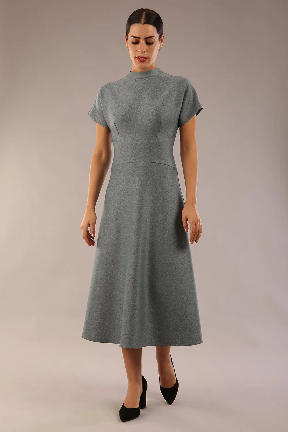 (PRE-ORDER) Kira Short-Sleeved Bond A-Line Midi Dress
