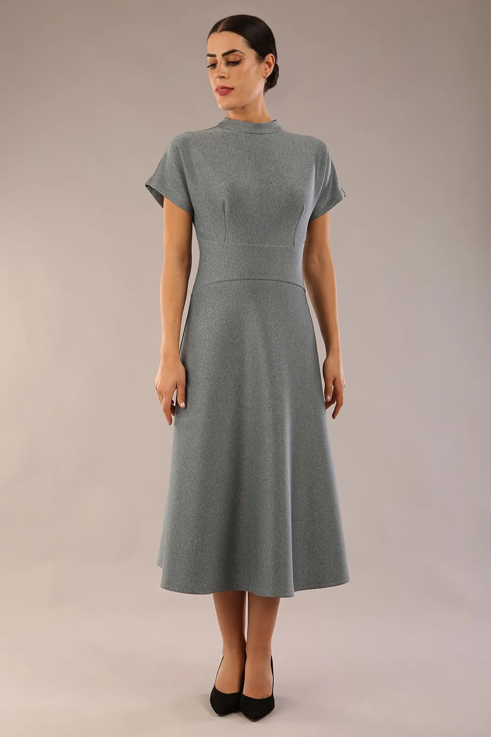 (PRE-ORDER) Kira Short-Sleeved Bond A-Line Midi Dress