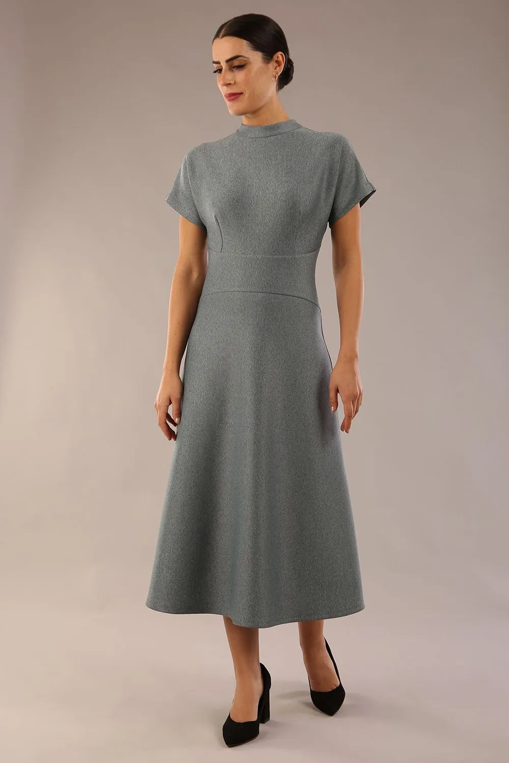 (PRE-ORDER) Kira Short-Sleeved Bond A-Line Midi Dress