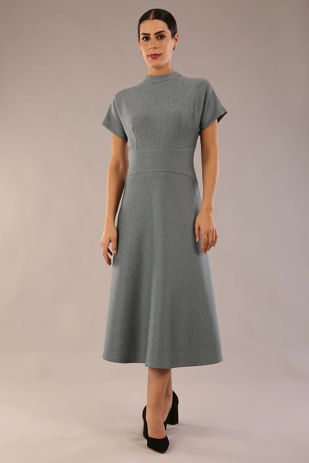 (PRE-ORDER) Kira Short-Sleeved Bond A-Line Midi Dress