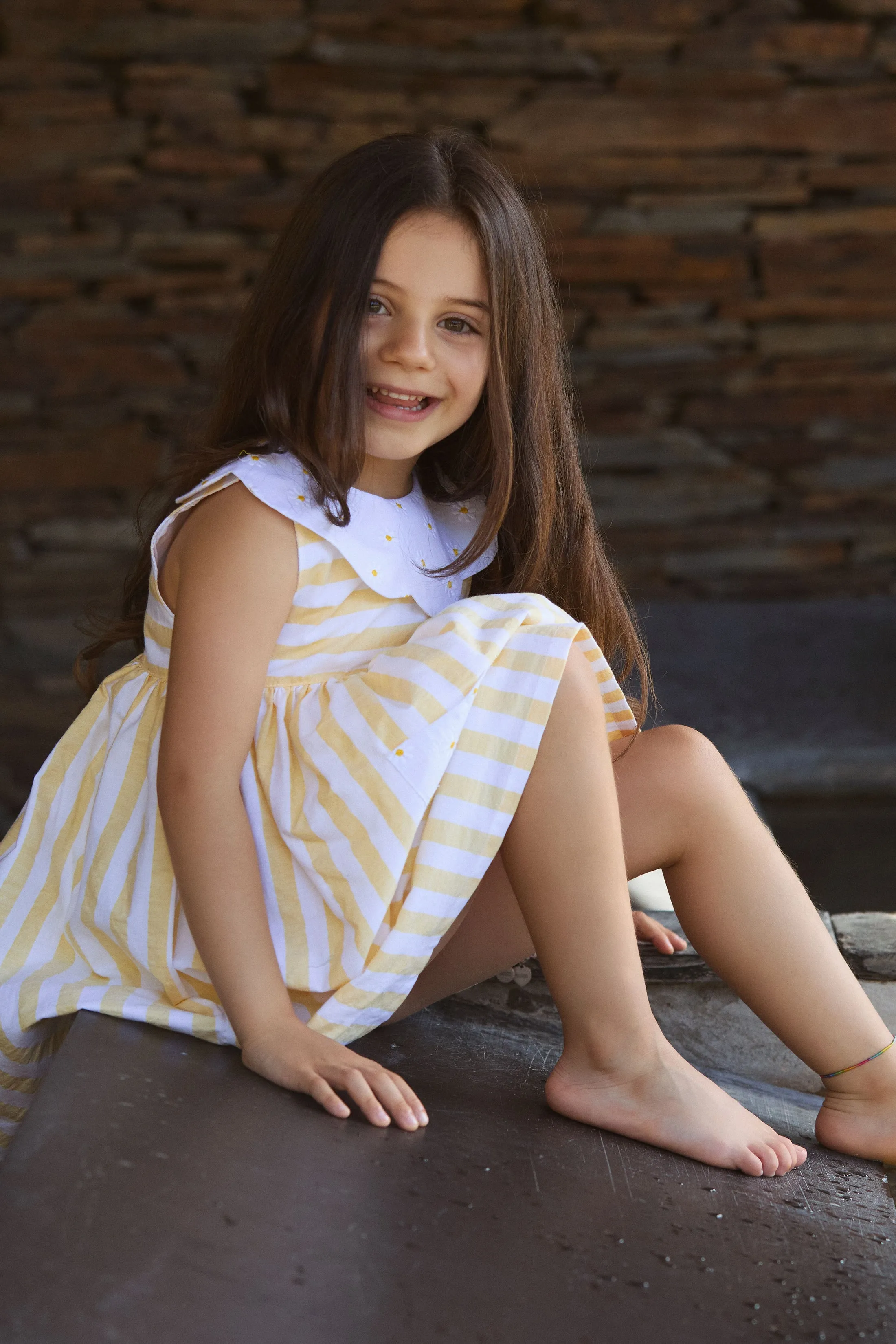 PREORDER "Pippa" Pale Yellow Striped Dress