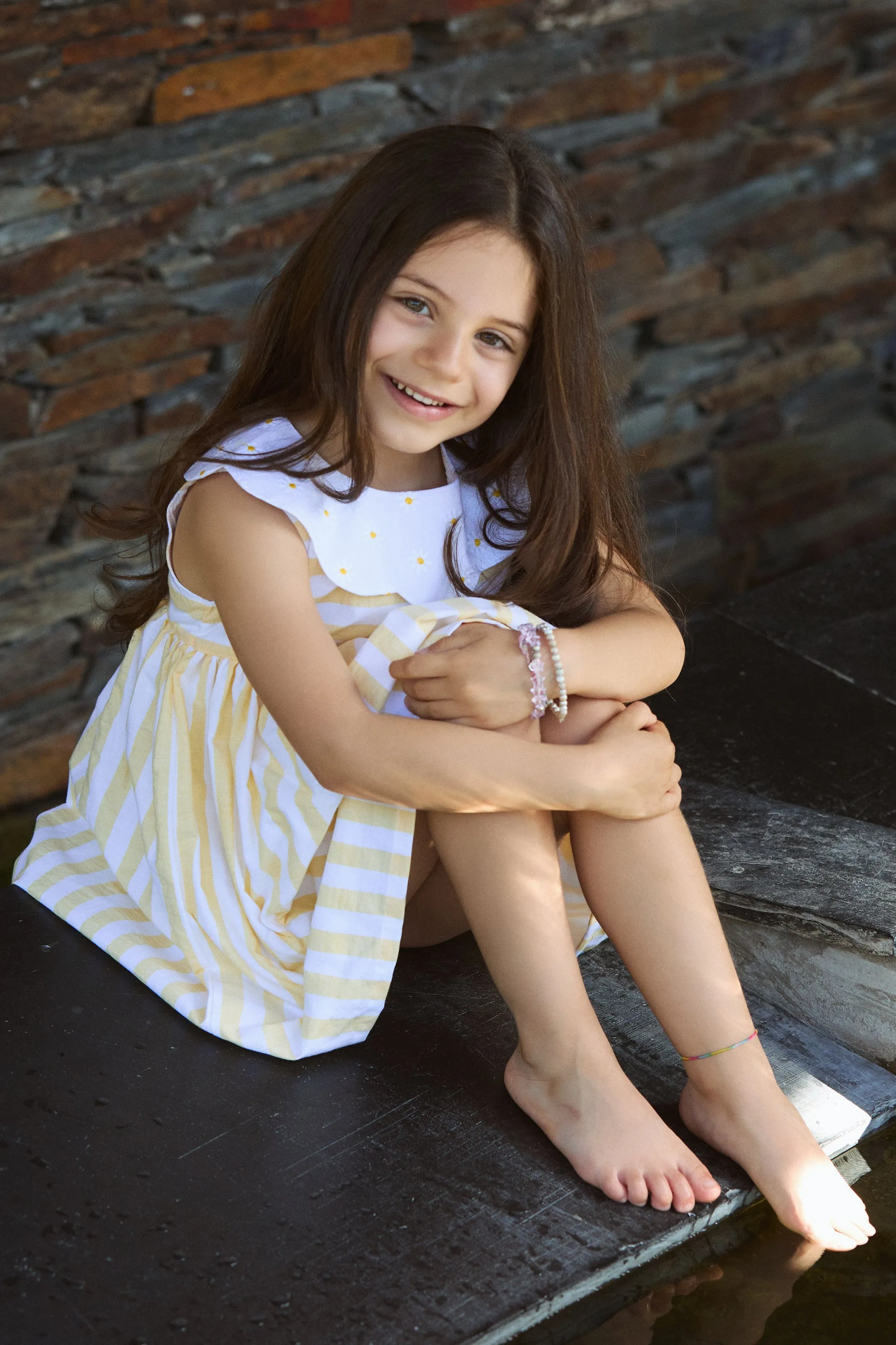 PREORDER "Pippa" Pale Yellow Striped Dress
