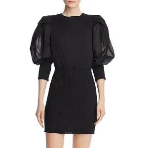 REBECCA MINKOFF Dress Tabby Ballloon Sleeve Smocked Mini Size M