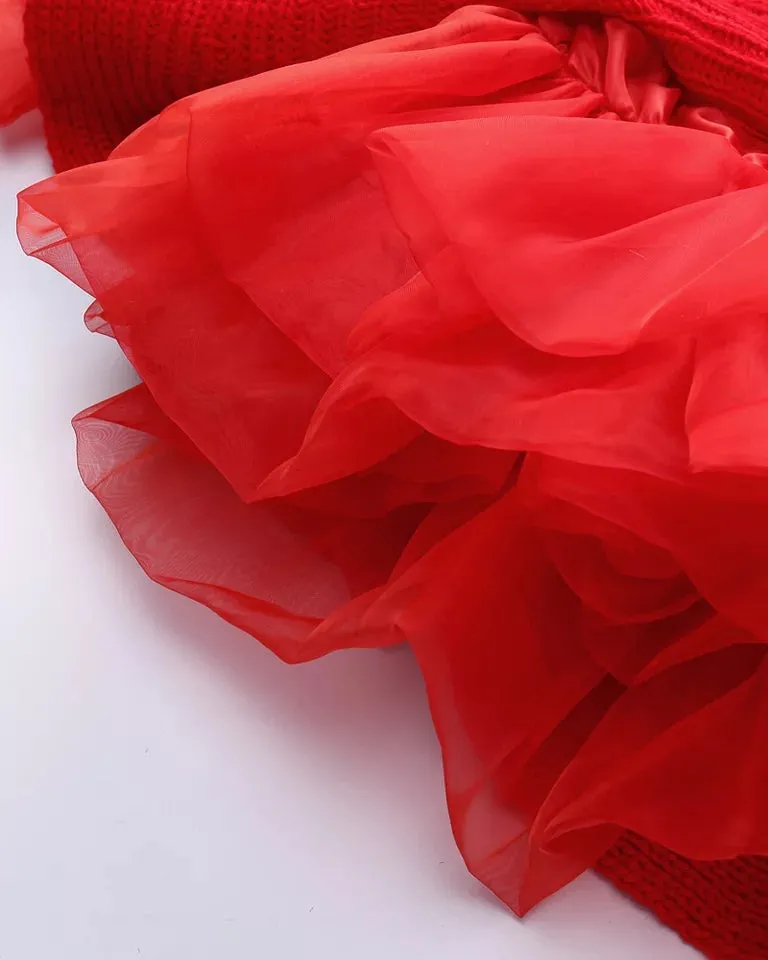 Red Tutu Sweater Dress