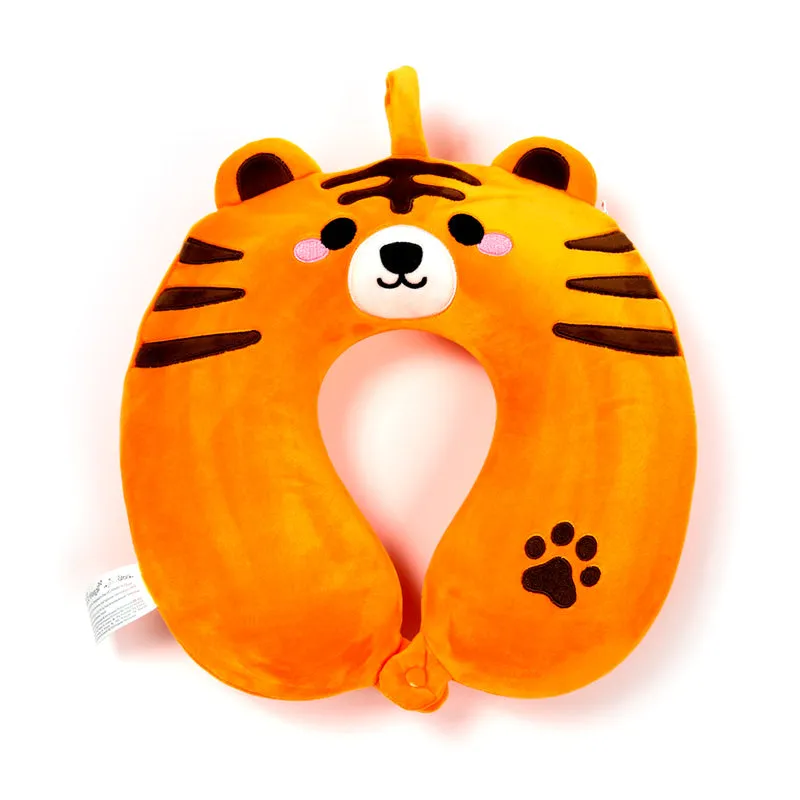 Relaxeazzz Plush Memory Foam Travel Pillow - Alfie the Tiger Adoramals