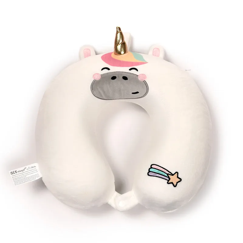 Relaxeazzz Plush Memory Foam Travel Pillow - Astra the Unicorn Adoracorns