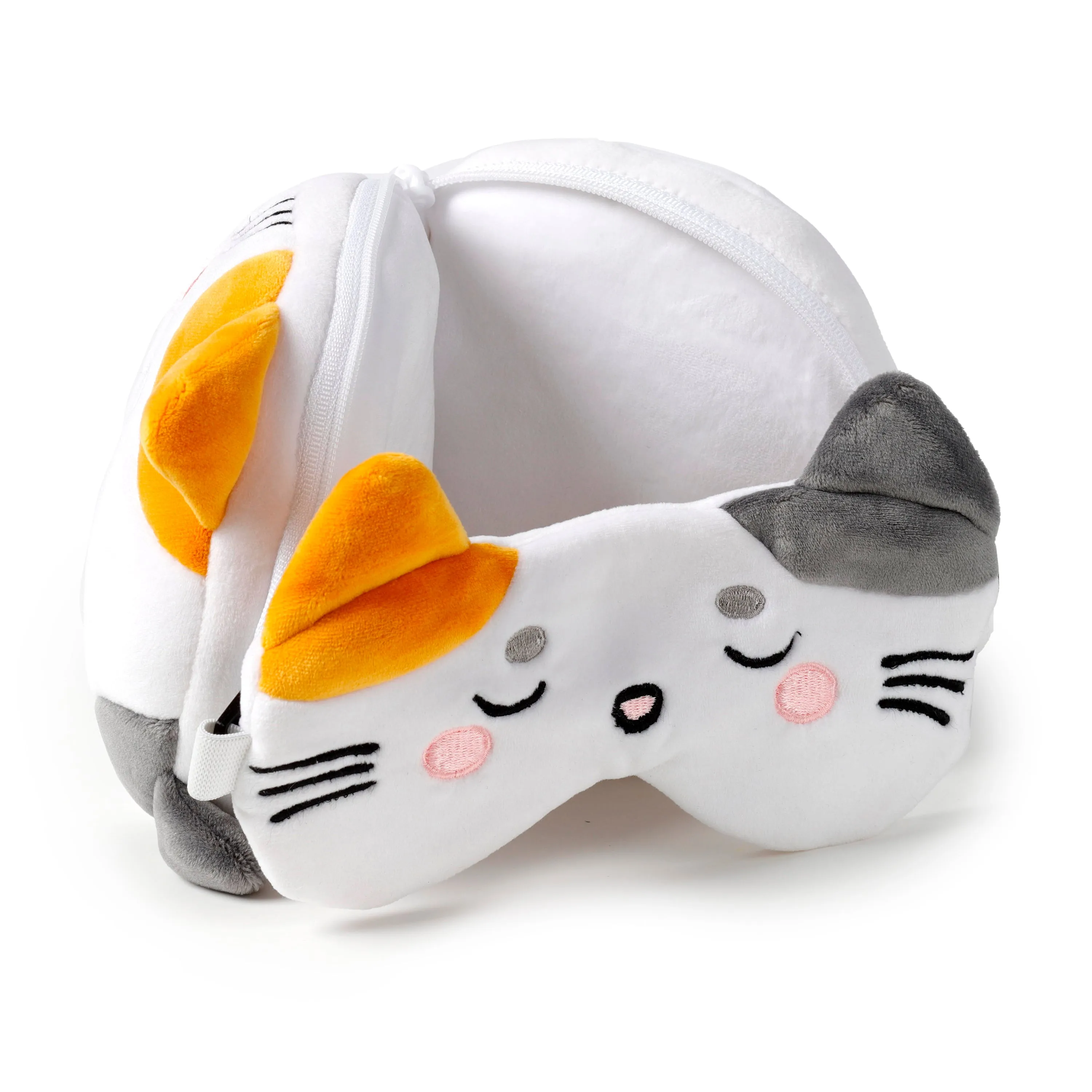 Relaxeazzz Travel Pillow & Eye Mask - Adoramals Lola the Cat