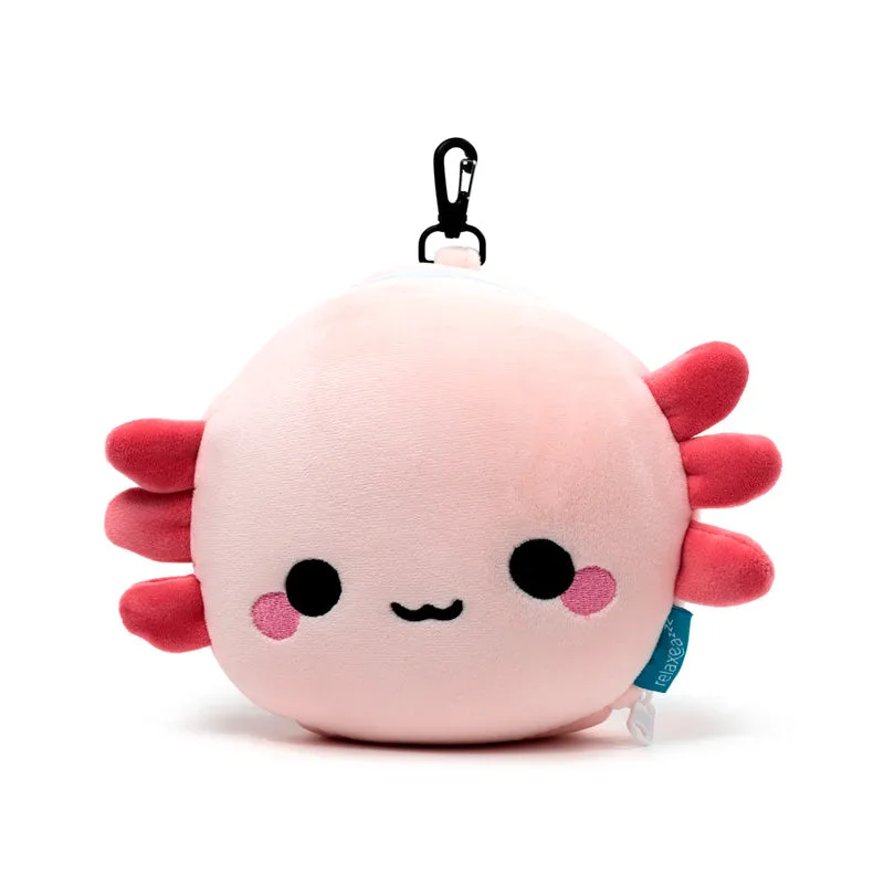 Relaxeazzz Travel Pillow & Eye Mask  - Adoramals Maddie the Axolotl